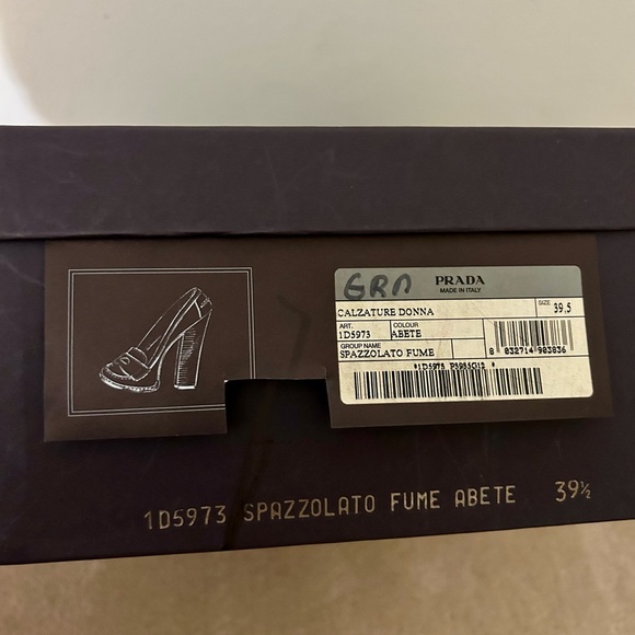 **SOLD**
Prada Vintage Spazzolato Fume High Heel Loafers - Picture 5 of 5